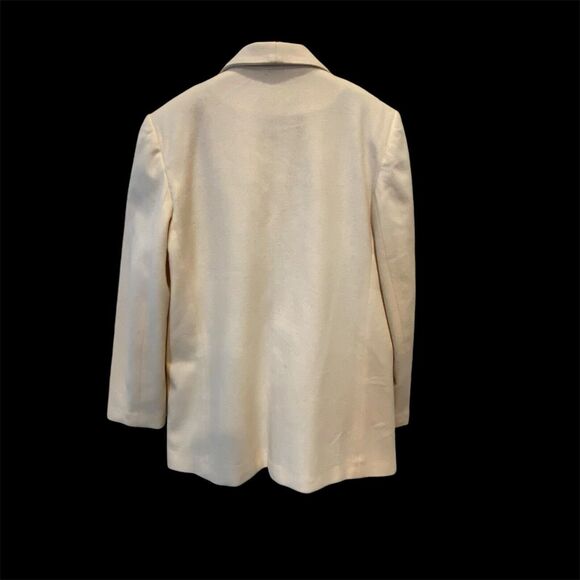 Norton McNaughton Vintage 90s 100% Wool Blazer Ivory Brass Button Lined Medium - Picture 2 of 9